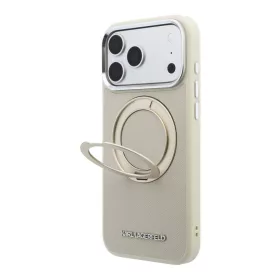   Karl Lagerfeld Pu Saffiano Ring Stand MagSafe tok, Apple iPhone 18 Pro Max - bézs