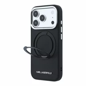   Karl Lagerfeld Pu Saffiano Ring Stand MagSafe tok, Apple iPhone 18 Pro - fekete