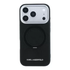   Karl Lagerfeld Pu Saffiano Ring Stand MagSafe tok, Apple iPhone 18 Pro Max - fekete