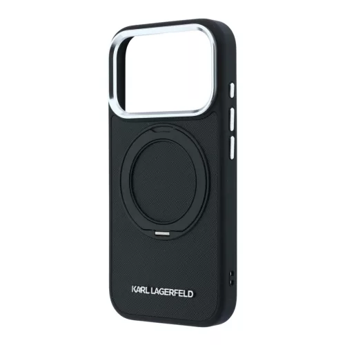 Karl Lagerfeld Pu Saffiano Ring Stand MagSafe tok, Apple iPhone 18 Pro Max - fekete