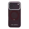 Karl Lagerfeld Pu Saffiano Ring Stand MagSafe tok, Apple iPhone 18 Pro - Burgundy