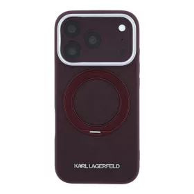   Karl Lagerfeld Pu Saffiano Ring Stand MagSafe tok, Apple iPhone 18 Pro - Burgundy