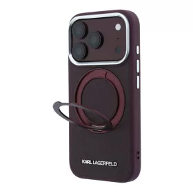   Karl Lagerfeld Pu Saffiano Ring Stand MagSafe tok, Apple iPhone 18 Pro Max - Burgundy