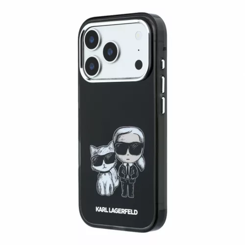 Karl Lagerfeld Pu Semi Wrap Smooth Sketch Bodies MagSafe tok, iPhone 18 Pro - fekete