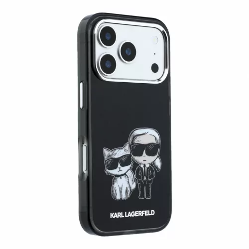 Karl Lagerfeld Pu Semi Wrap Smooth Sketch Bodies MagSafe tok, iPhone 18 Pro - fekete