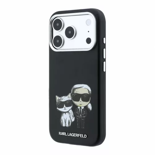 Karl Lagerfeld Pu Semi Wrap Smooth Sketch Bodies MagSafe tok, Apple iPhone 18 Pro Max - fekete