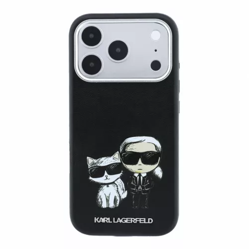 Karl Lagerfeld Pu Semi Wrap Smooth Sketch Bodies MagSafe tok, Apple iPhone 18 Pro Max - fekete
