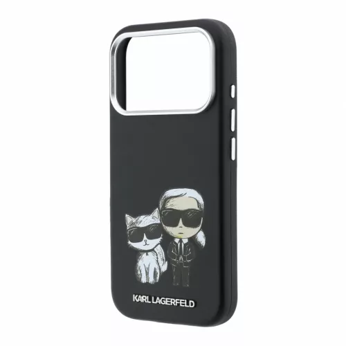 Karl Lagerfeld Pu Semi Wrap Smooth Sketch Bodies MagSafe tok, Apple iPhone 18 Pro Max - fekete