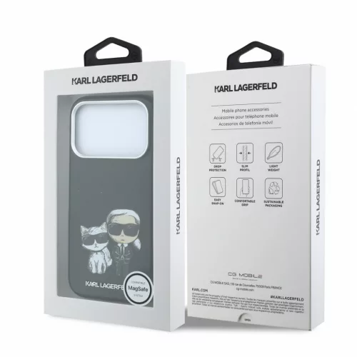 Karl Lagerfeld Pu Semi Wrap Smooth Sketch Bodies MagSafe tok, Apple iPhone 18 Pro Max - fekete