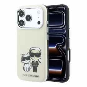   Karl Lagerfeld Pu Semi Wrap Smooth Sketch Bodies MagSafe tok, Apple iPhone 18 Pro - bézs