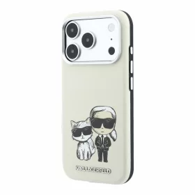   Karl Lagerfeld Pu Semi Wrap Smooth Sketch Bodies MagSafe tok, Apple iPhone 18 Pro - bézs