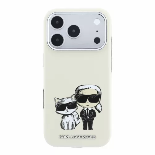 Karl Lagerfeld Pu Semi Wrap Smooth Sketch Bodies MagSafe tok, Apple iPhone 18 Pro Max - bézs