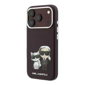   Karl Lagerfeld Pu Semi Wrap Smooth Sketch Bodies MagSafe tok, Apple iPhone 18 Pro - Burgundy