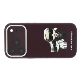   Karl Lagerfeld Pu Semi Wrap Smooth Sketch Bodies MagSafe tok, Apple iPhone 18 Pro - Burgundy
