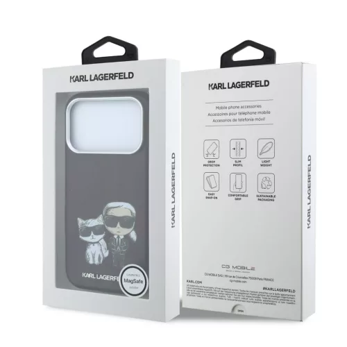 Karl Lagerfeld Pu Semi Wrap Smooth Sketch Bodies MagSafe tok, Apple iPhone 18 Pro - Burgundy