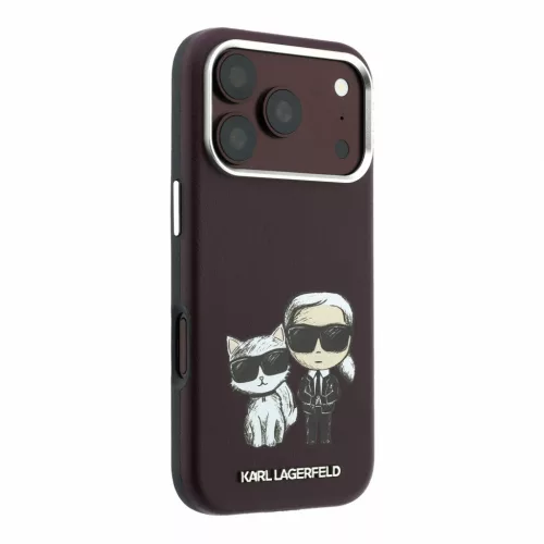 Karl Lagerfeld Pu Semi Wrap Smooth Sketch Bodies MagSafe tok, Apple iPhone 18 Pro Max - Burgundy