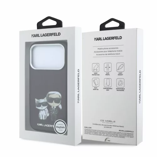 Karl Lagerfeld Pu Semi Wrap Smooth Sketch Bodies MagSafe tok, Apple iPhone 18 Pro Max - Burgundy