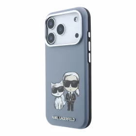   Karl Lagerfeld Pu Semi Wrap Smooth Sketch Bodies MagSafe tok, Apple iPhone 18 Pro - kék