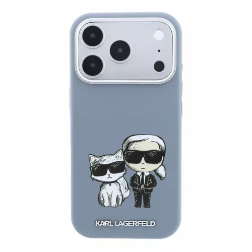 Karl Lagerfeld Pu Semi Wrap Smooth Sketch Bodies MagSafe tok, Apple iPhone 18 Pro - kék