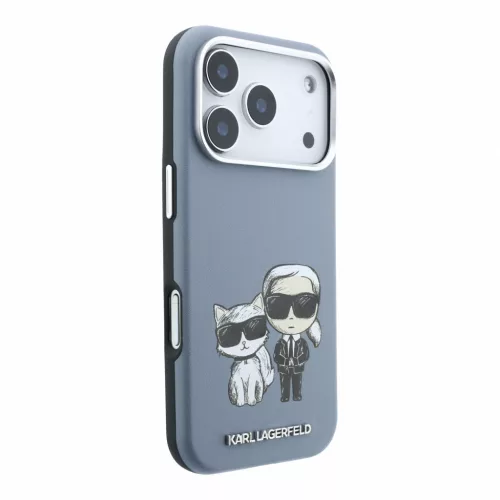 Karl Lagerfeld Pu Semi Wrap Smooth Sketch Bodies MagSafe tok, Apple iPhone 18 Pro - kék