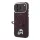 Karl Lagerfeld Pu Grained K&Ch Heads Ring Stand MagSafe tok, Apple iPhone 18 Pro - Burgundy