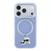 Karl Lagerfeld Pu Grained K&Ch Heads Ring Stand MagSafe tok, Apple iPhone 18 Pro Max - kék