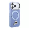 Karl Lagerfeld Pu Grained K&Ch Heads Ring Stand MagSafe tok, Apple iPhone 18 Pro Max - kék