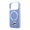Karl Lagerfeld Pu Grained K&Ch Heads Ring Stand MagSafe tok, Apple iPhone 18 Pro Max - kék