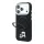 Karl Lagerfeld Pu Grained K&Ch Heads Ring Stand MagSafe tok, Apple iPhone 18 Pro - fekete