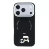 Karl Lagerfeld Pu Grained K&Ch Heads Ring Stand MagSafe tok, Apple iPhone 18 Pro - fekete