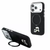Karl Lagerfeld Pu Grained K&Amp;Ch Heads Ring Stand MagSafe tok, Apple iPhone 18 Pro Max - fekete