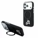 Karl Lagerfeld Pu Grained K&Amp;Ch Heads Ring Stand MagSafe tok, Apple iPhone 18 Pro Max - fekete