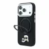 Karl Lagerfeld Pu Grained K&Amp;Ch Heads Ring Stand MagSafe tok, Apple iPhone 18 Pro Max - fekete