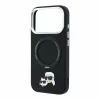 Karl Lagerfeld Pu Grained K&Amp;Ch Heads Ring Stand MagSafe tok, Apple iPhone 18 Pro Max - fekete