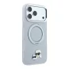 Karl Lagerfeld Pu Grained K&Ch Heads Ring Stand MagSafe tok, Apple iPhone 18 Pro Max - szürke
