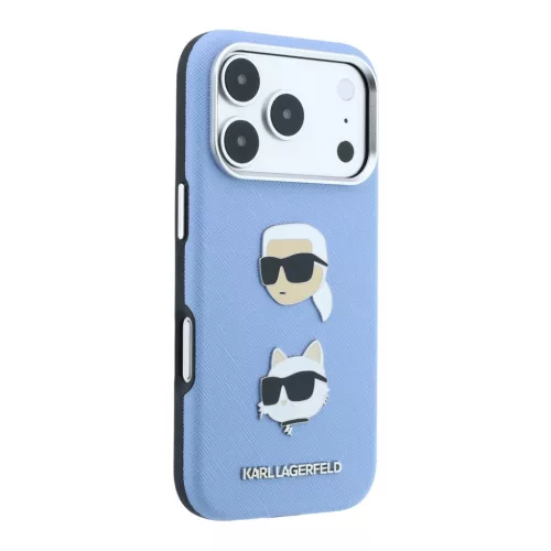 Karl Lagerfeld Pu Semi Wrap Saffiano K&Ch Heads tok, Apple iPhone 18 Pro - kék
