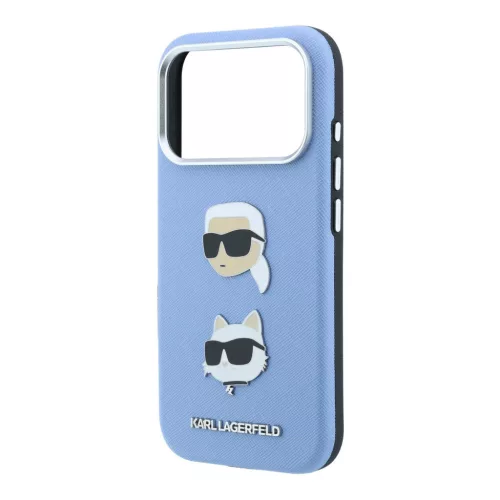 Karl Lagerfeld Pu Semi Wrap Saffiano K&Ch Heads tok, Apple iPhone 18 Pro - kék