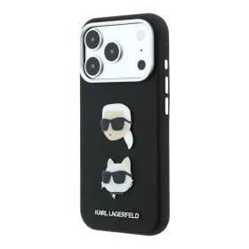   Karl Lagerfeld Pu Semi Wrap Saffiano K&Ch Heads tok, Apple iPhone 18 Pro - fekete