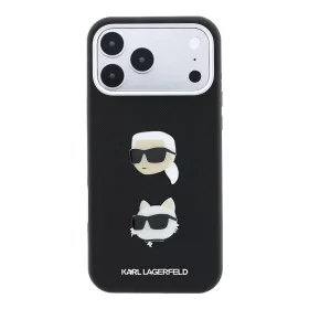   Karl Lagerfeld Pu Semi Wrap Saffiano K&Ch Heads tok, Apple iPhone 18 Pro Max - fekete