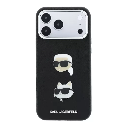 Karl Lagerfeld Pu Semi Wrap Saffiano K&Ch Heads tok, Apple iPhone 18 Pro Max - fekete