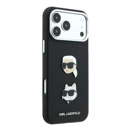 Karl Lagerfeld Pu Semi Wrap Saffiano K&Ch Heads tok, Apple iPhone 18 Pro Max - fekete