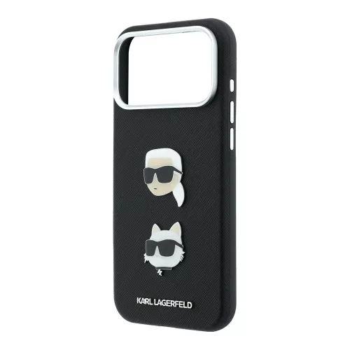 Karl Lagerfeld Pu Semi Wrap Saffiano K&Ch Heads tok, Apple iPhone 18 Pro Max - fekete