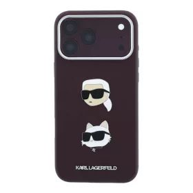   Karl Lagerfeld Pu Semi Wrap Saffiano K&Ch Heads tok, Apple iPhone 18 Pro - Burgundy