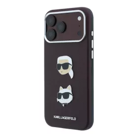   Karl Lagerfeld Pu Semi Wrap Saffiano K&Ch Heads tok, Apple iPhone 18 Pro Max - Burgundy