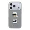 Karl Lagerfeld Pu Semi Wrap Saffiano K&Ch Heads tok, Apple iPhone 18 Pro - szürke
