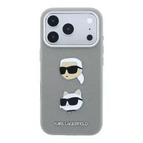   Karl Lagerfeld Pu Semi Wrap Saffiano K&Ch Heads tok, Apple iPhone 18 Pro - szürke