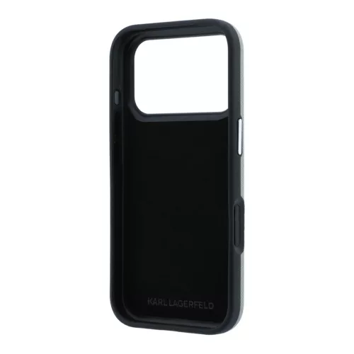 Karl Lagerfeld Pu Semi Wrap Saffiano K&Ch Heads tok, Apple iPhone 18 Pro - szürke