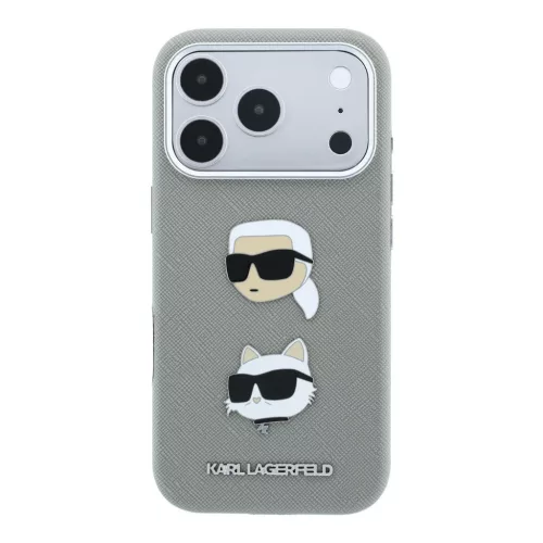 Karl Lagerfeld Pu Semi Wrap Saffiano K&Ch Heads tok, Apple iPhone 18 Pro Max - szürke