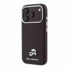 Karl Lagerfeld Pu Grained Semi Wrap K&Amp;Ch Heads MagSafe tok, Apple iPhone 18 Pro Max - Burgundy