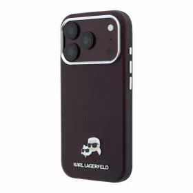   Karl Lagerfeld Pu Grained Semi Wrap K&Amp;Ch Heads MagSafe tok, Apple iPhone 18 Pro Max - Burgundy